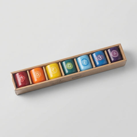 7 Chakra Candle Holder Set-6” candle - Incense Pro (Image 2)