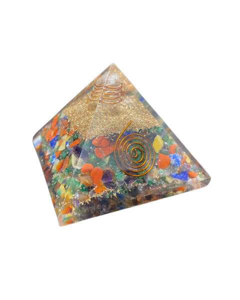 7 Chakra Orgonite Pyramid crystal energy EMF protection meditation