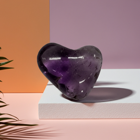Amethyst tumbled stone from Brazil natural crystal pieces for meditation, calming energy, and daily spiritual practice.