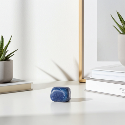 Blue Aventurine tumbled stone crystal for meditation, calming energy work, and daily pocket carry.