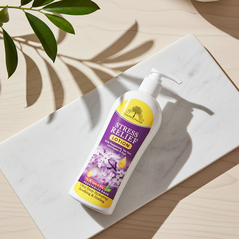 Herbal stress relief lotion with soothing ingredients