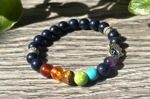 Lapis Lazuli with Seven Chakra Beads