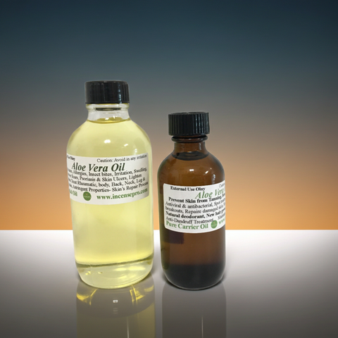 Natural aloe vera carrier oil designed for moisturizing and soothing skin.