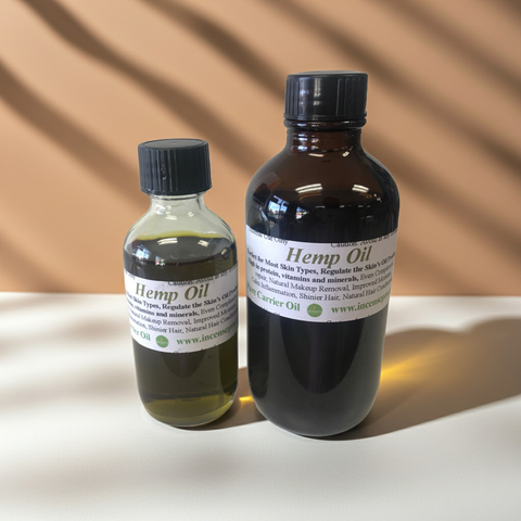 Natural hemp carrier oil product in a simple studio setting