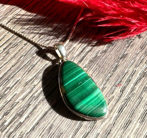 Necklace- Malachite (Organic Shape)