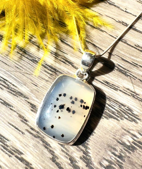 Montana Agate Silver Necklace Pendant