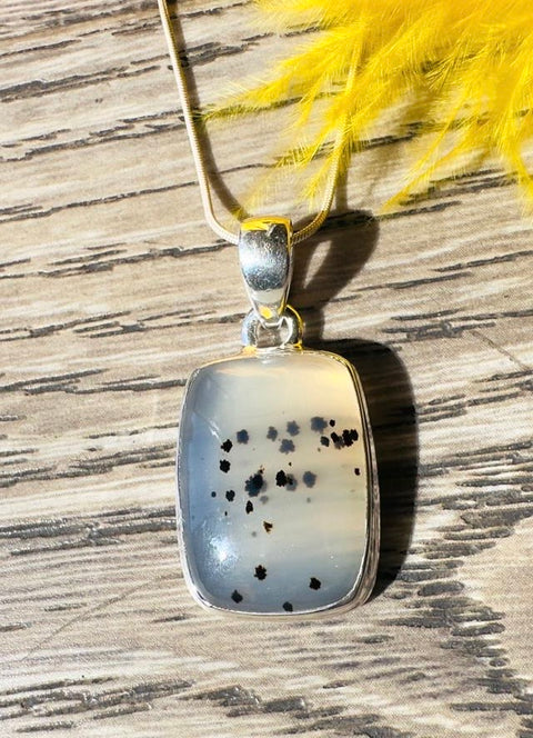 Montana Agate Silver Necklace Pendant