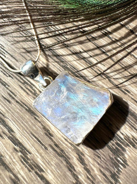 Raw Moonstone Pendant Necklace