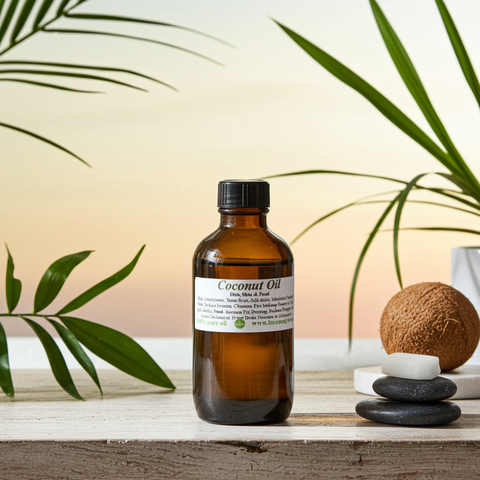 Organic coconut carrier oil ideal for massage, skin, and hair nourishment