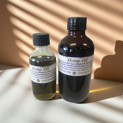 Bottle of pure hemp carrier oil