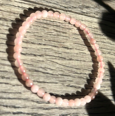 Dark Rose Quartz Bracelet – 6mm Small Beads