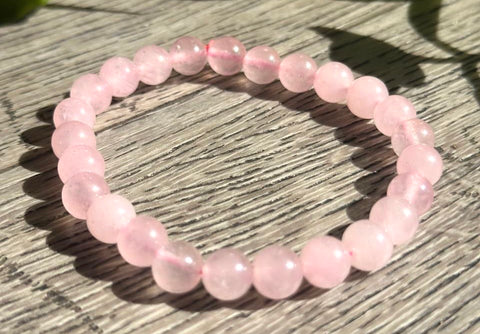 Dark Rose Quartz Beaded Bracelet
