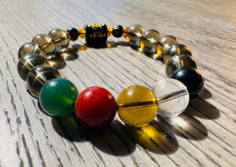 Smoky Quartz Mixed Bead Bracelet (12–14mm)