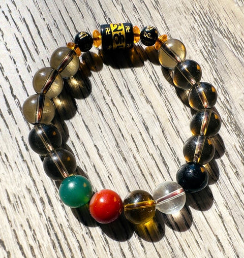 Smoky Quartz Mixed Bead Bracelet (12–14mm)