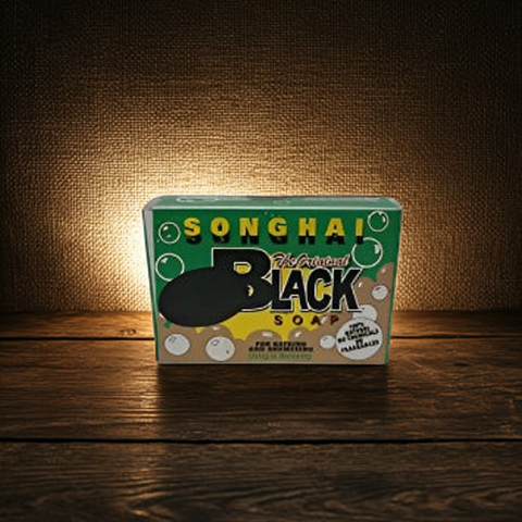 Songhai Black Soap for face and body skincare routine