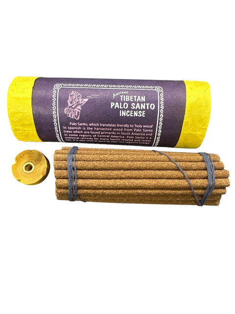Tibetan Palo Santo incense with packaging on a white background