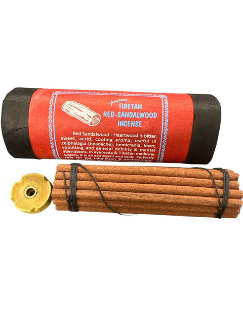 Himalayan Red Sandalwood Incense with packaging on a white background