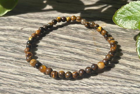 Tiger’s Eye Bracelet – Small Beads (4–6mm)