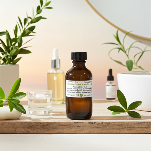 Natural Abyssinian or Crambe Seed oil product for beauty and personal care.