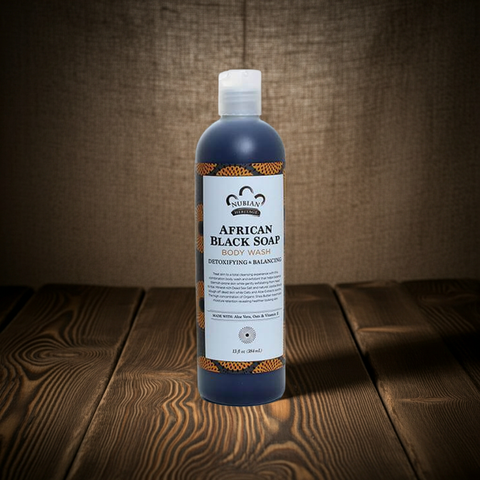 African Black Soap bar for daily cleansing, bathing, and skincare use