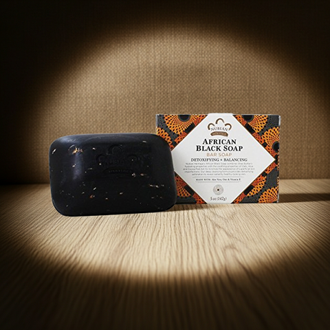 Gentle cleansing African Black Soap designed to detoxify and balance the skin.