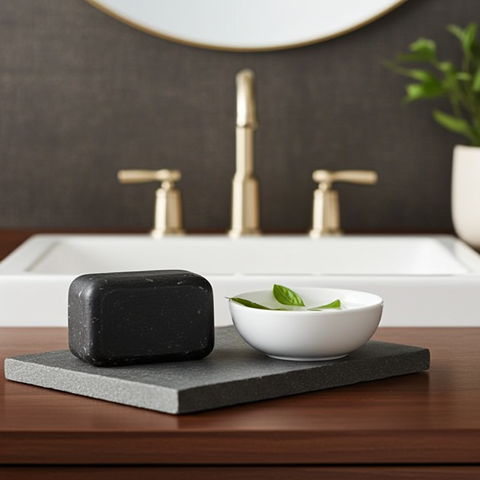 Purifying beauty bar made with African Black Soap for balanced, refreshed skin.