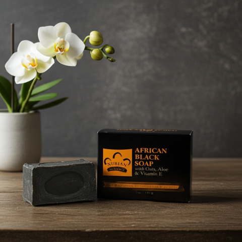 African Black Soap with Oats Aloe and Vitamin E gentle bar for sensitive skin