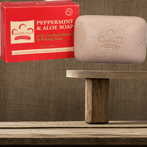 Aloe Peppermint Soap bar for body cleansing, fresh-feeling skin, and daily bath use.