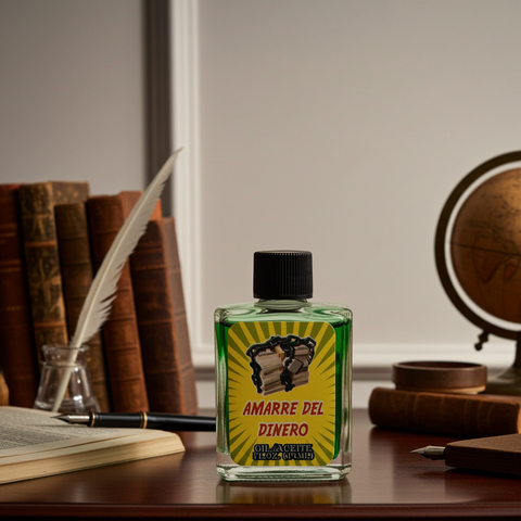 Amarre del Dinero spiritual oil for prosperity rituals