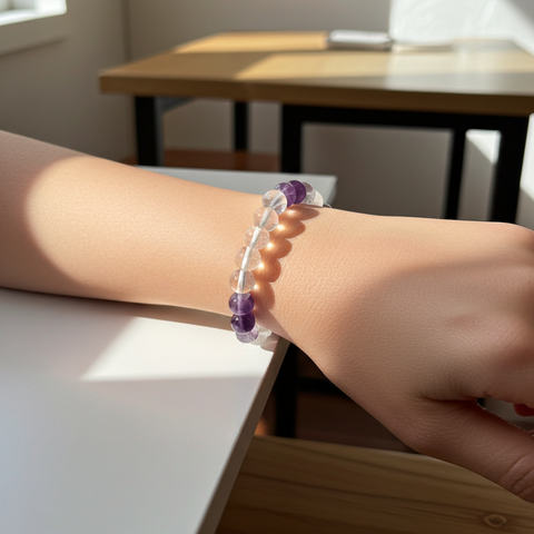 Amavida Crystal Bracelet healing stone bracelet for meditation, energy work, and daily fashion use.