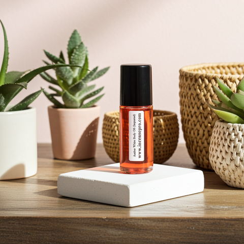 Amber White Body Oil bottle for hydrating dry skin, body massage, and smooth daily skincare.