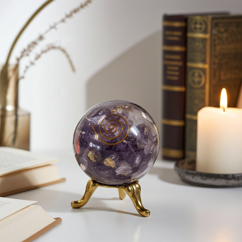 Amethyst Orgonite Crystal Ball - Incense Pro