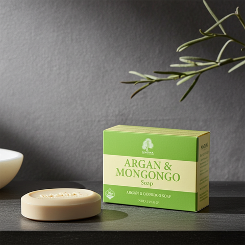 Argan and Mongongo natural soap bar for gentle cleansing, skincare, and regular bathing.