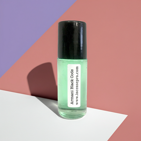 Armani Black Code fragrance body oil for men in bottle form for scented skincare, massage, and everyday body care.