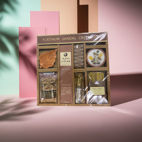 Aromatherapy gift set with essential oils, scented candle, and relaxing spa accessories.