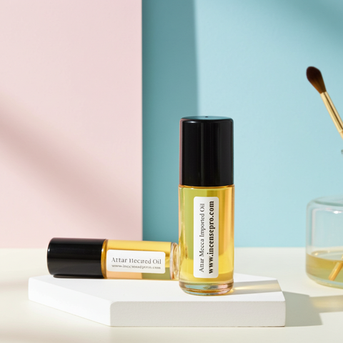 Attar Mecca Imported Oil fragrance bottle for personal scent wear, prayer preparation, and daily use.