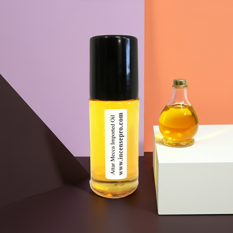 Attar Mecca Imported Oil perfume oil bottle for long-lasting fragrance, special occasions, and everyday wear.