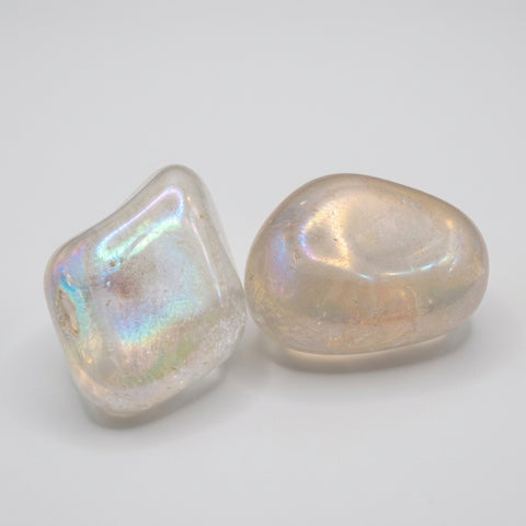 Aura Quartz Tumbled Stone Iridescent Crystal - Incense Pro