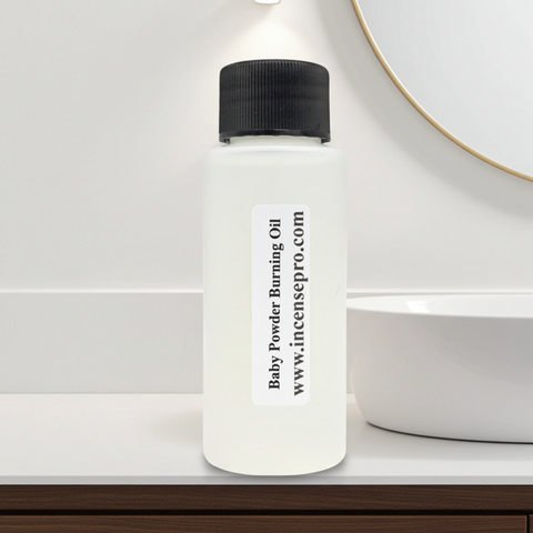 Premium Baby Powder Burning Oil featuring a fresh powdery aroma for relaxation and aromatherapy.