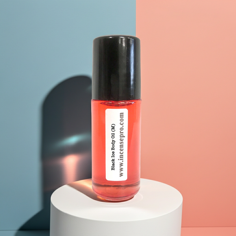 Black Ice Body Oil men’s fragrance oil bottle for daily wear, personal scent layering, and long-lasting body fragrance.