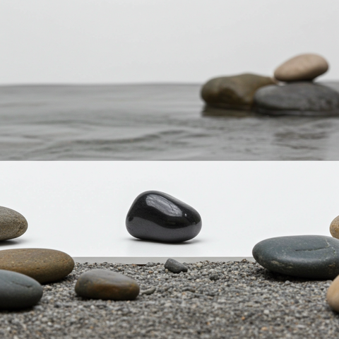 Black Onyx pocket tumbled stone for carrying during meditation, grounding, and spiritual support.