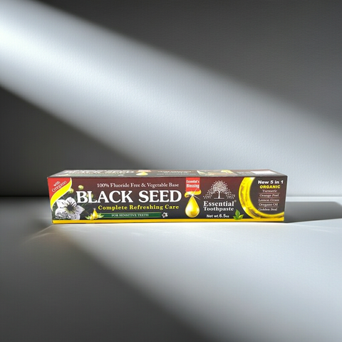 Black Seed Herbal Toothpaste tube for daily brushing, mouth cleansing, and maintaining oral hygiene.