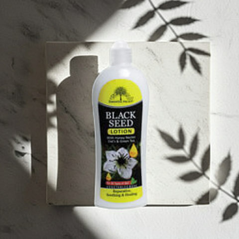 Black Seed Lotion moisturising anti-inflammatory daily skincare bottle