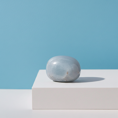 Blue Chalcedony polished pocket stone for relaxation routines, gifting, crystal collecting, and everyday use.