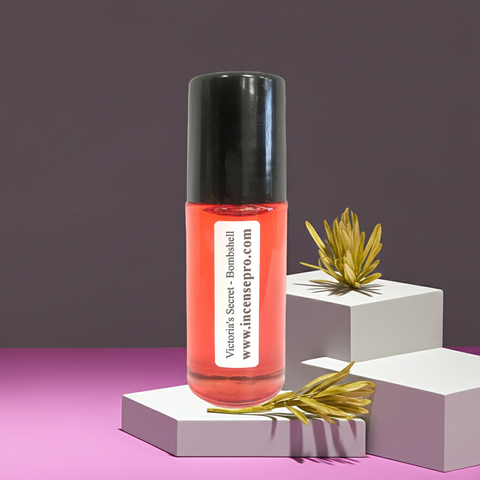 Victoria's Secret Bombshell body oil for women in a bottle for hydrating skin, adding softness, and daily body nourishment.