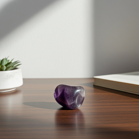 Brazilian amethyst tumbled stone in 10–20mm form for energy balancing, chakra work, and daily crystal use.