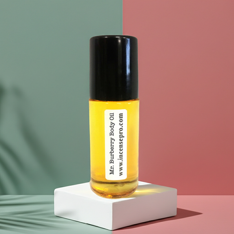 Mr. Burberry body oil bottle for men’s body care, light fragrance wear, and post-bath skin conditioning.
