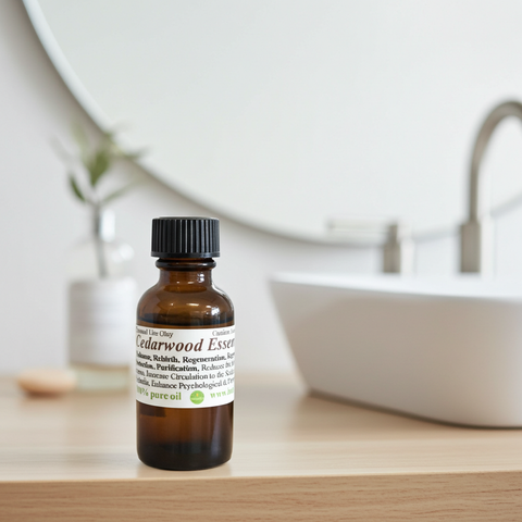 Cedarwood Essential Oil with a warm, earthy, woody aroma