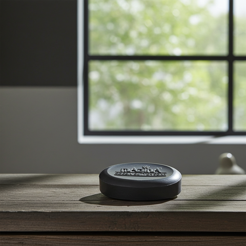 Charcoal face and body soap bar for gentle cleansing, refreshing skin, and daily shower use.