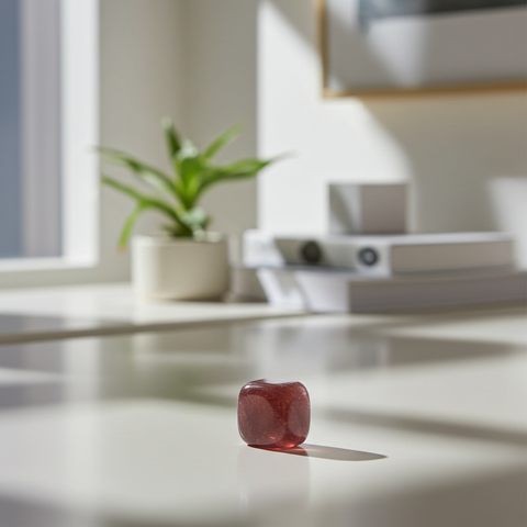 Cherry Quartz Cushion Cabochon – Warm Red Healing Crystal - Incense Pro